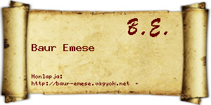 Baur Emese névjegykártya